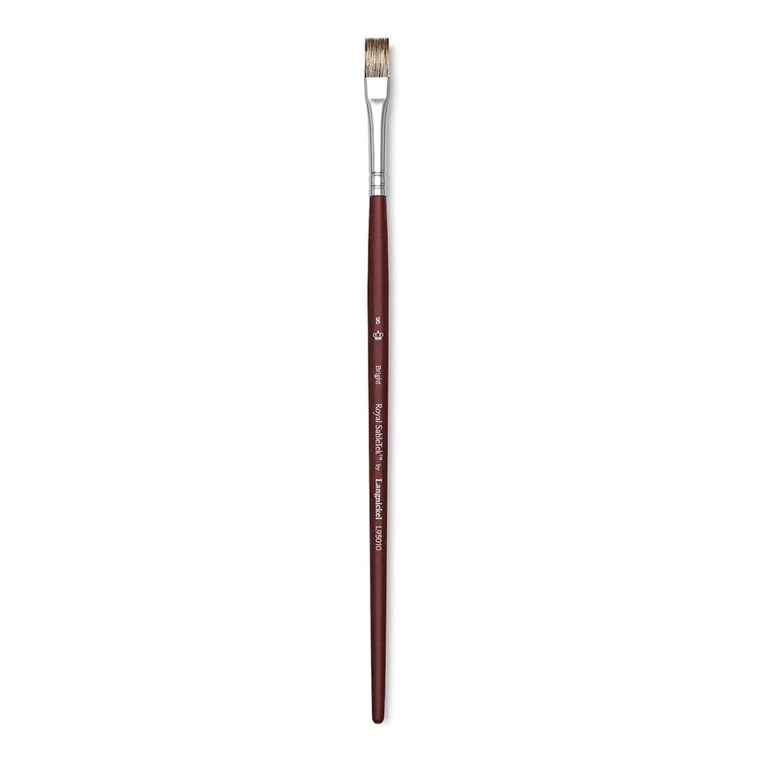 Open in modal - Royal & Langnickel SableTek Brush - Bright, Short Handle, Size 8