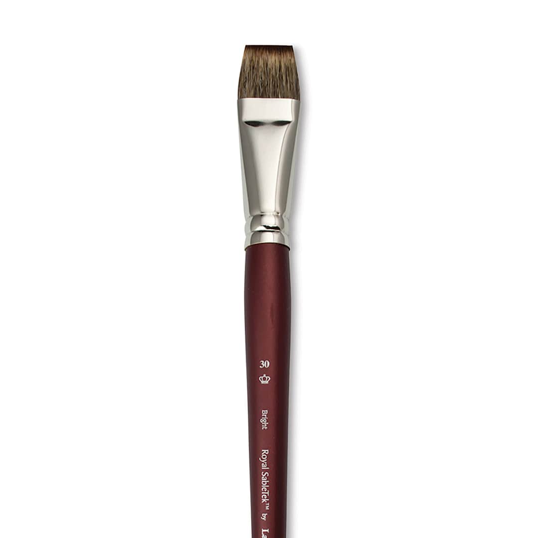 Open in modal - Royal & Langnickel SableTek Brush - Bright, Short Handle, Size 30