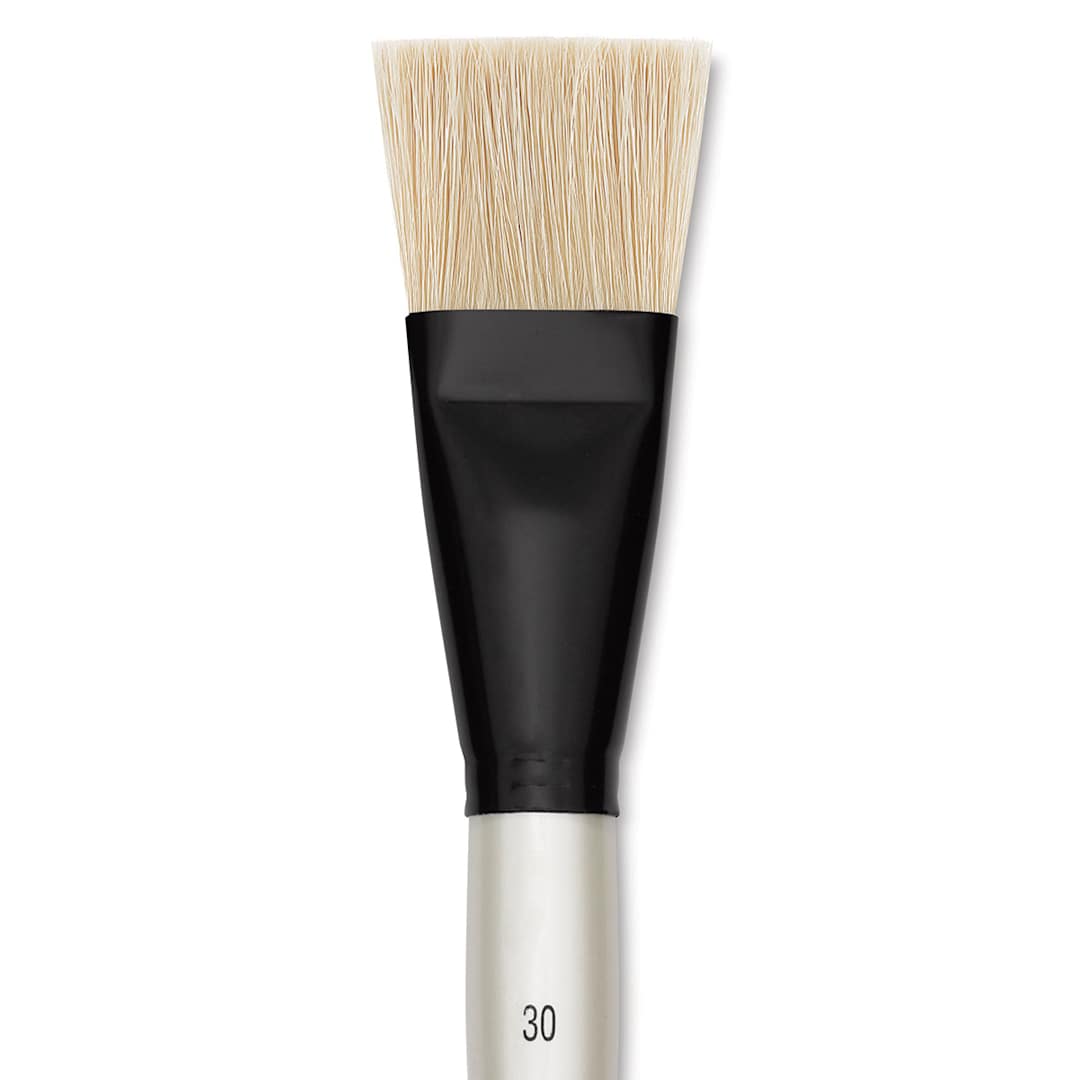 Open in modal - XL Natural Bristle Brushes - Closeup of tip of Flat Brush

