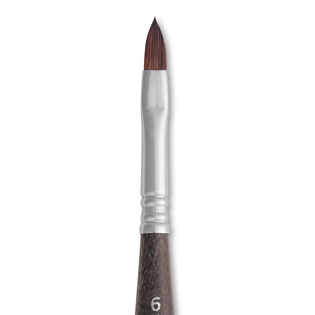 Open in modal - Escoda Versatil Travel Brush - Filbert, Short Handle, Size 6, close-up