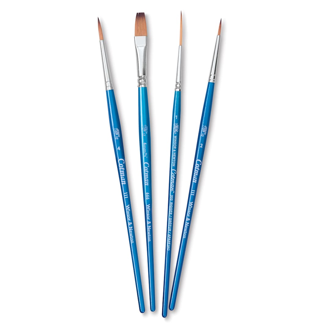 Open in modal - Winsor & Newton Cotman Watercolor Brush Set - Set A, Set of 4, Short Handle