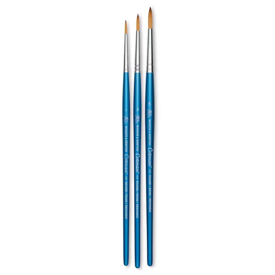 Open in modal - Winsor & Newton Cotman Watercolor Brush Set - Set 1, Set of 3, Short Handle
