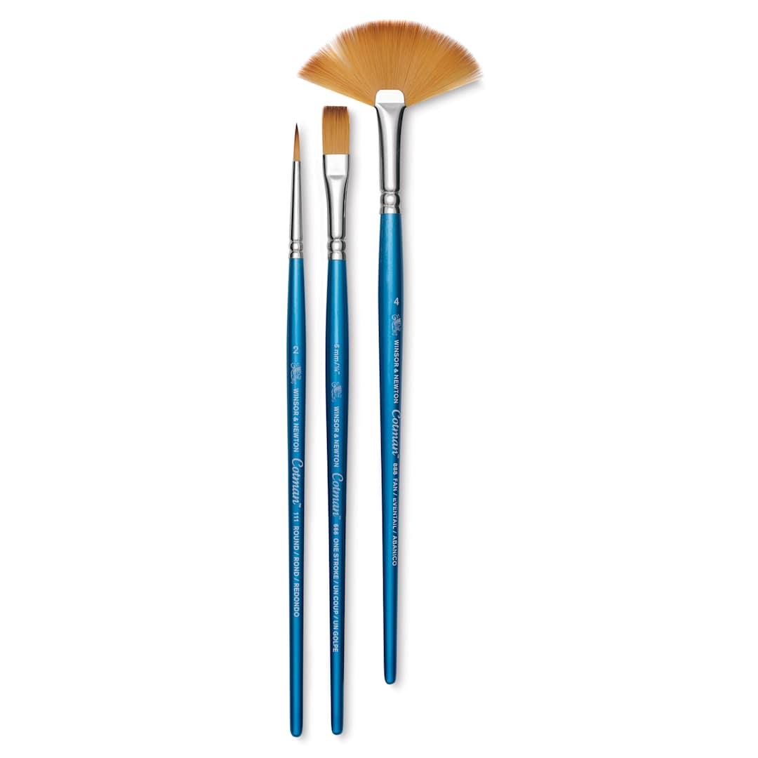 Open in modal - Winsor & Newton Cotman Watercolor Brush Set - Set 3, Set of 3, Short Handle