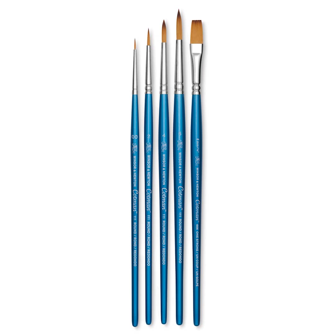 Open in modal - Winsor & Newton Cotman Watercolor Brush Set - Set 4, Set of 5, Short Handle