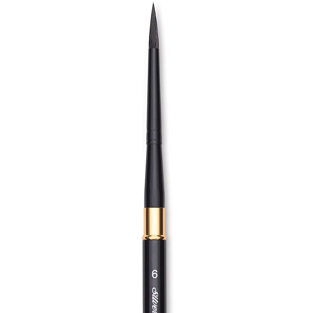 Open in modal - Silver Brush Black Velvet Voyage Brush - Travel Round, Size 6 (close-up)