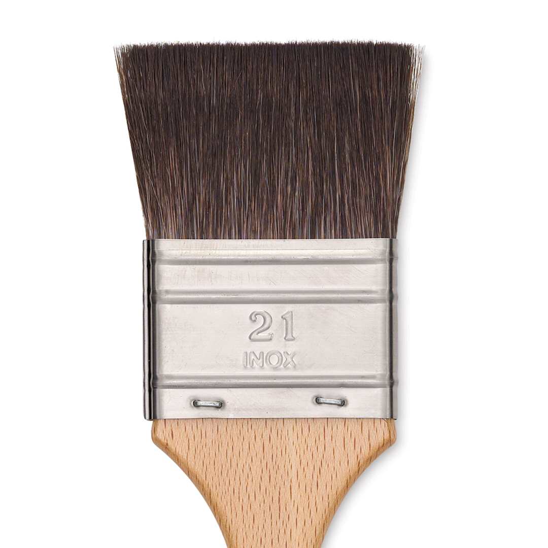 Open in modal - Escoda Ultimo Synthetic Squirrel Brush - Mottler, Size 21 (close-up)