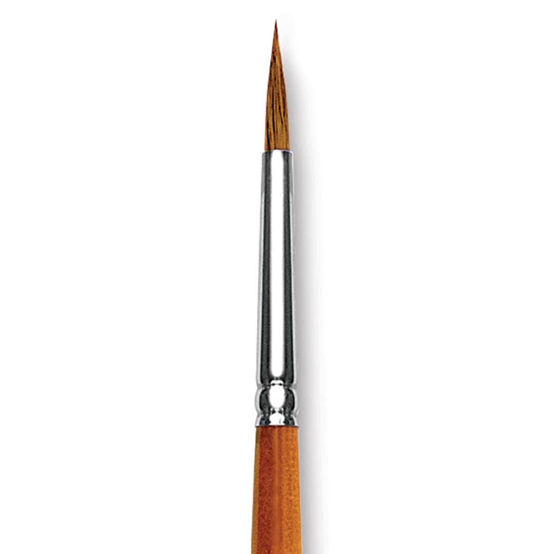 Open in modal - Silver Brush Golden Natural Brush - Ultra Round, Short Handle, Size 8 (close-up)