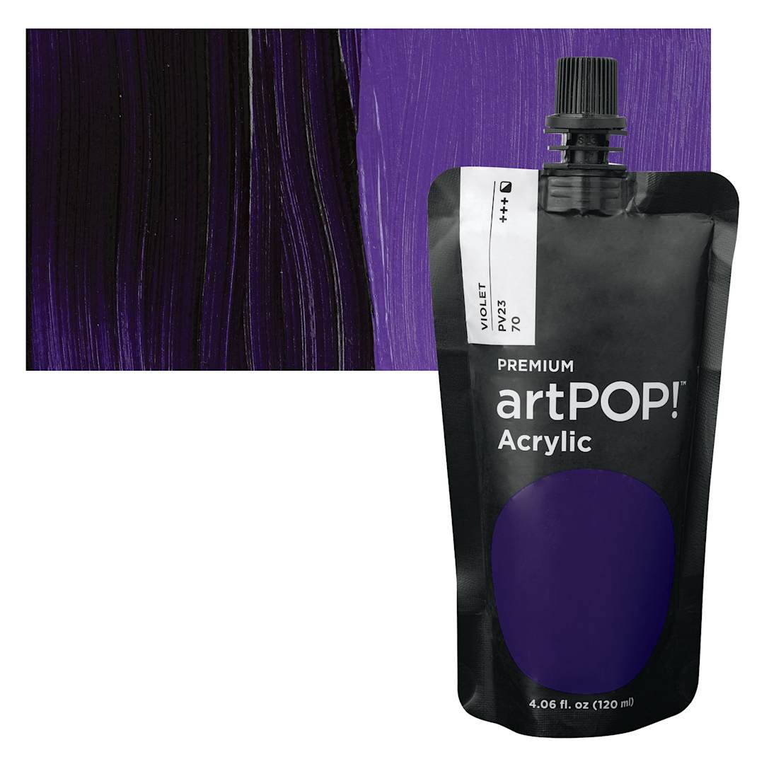Open in modal - artPOP! Heavy Body Acrylic Paint - Violet, 120 ml Pouch and swatch