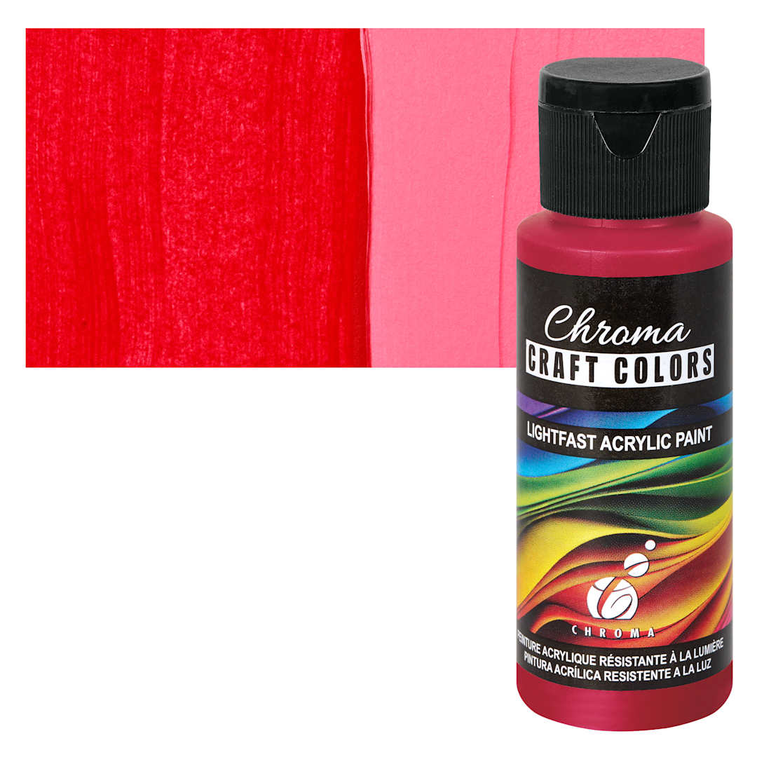Open in modal - Chroma Craft Colors Acrylic Paint - Smell the Roses, swatch and bottle