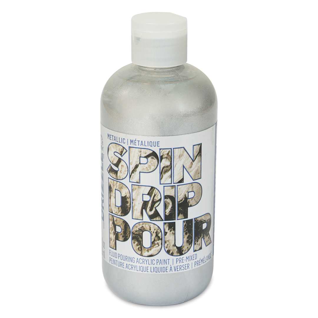 Open in modal - FolkArt Drizzle Acrylic Pouring Paint - Silver Bank Metallic, 9 oz