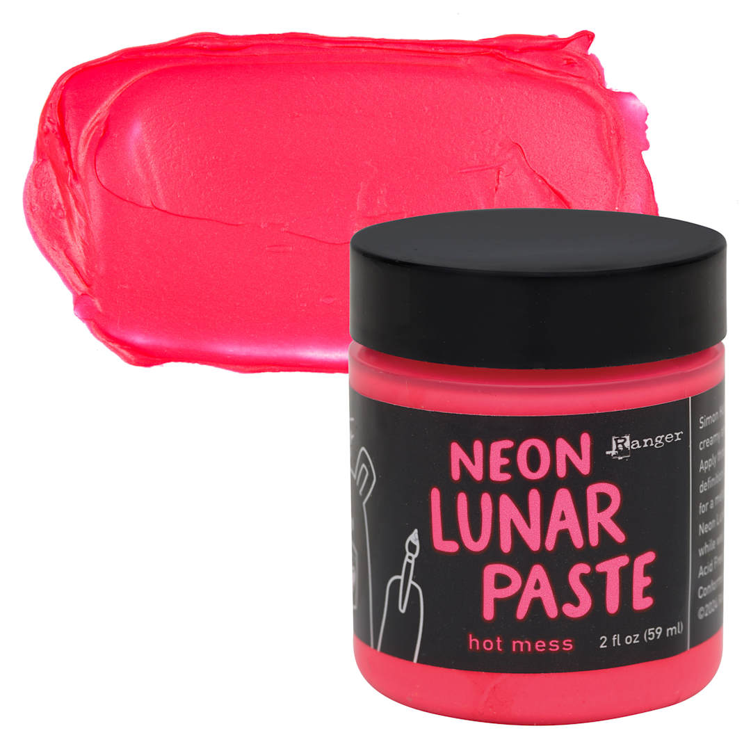 Open in modal - Simon Hurley Create Lunar Acrylic Paste - Hot Mess, Neon, 2 oz jar and swatch