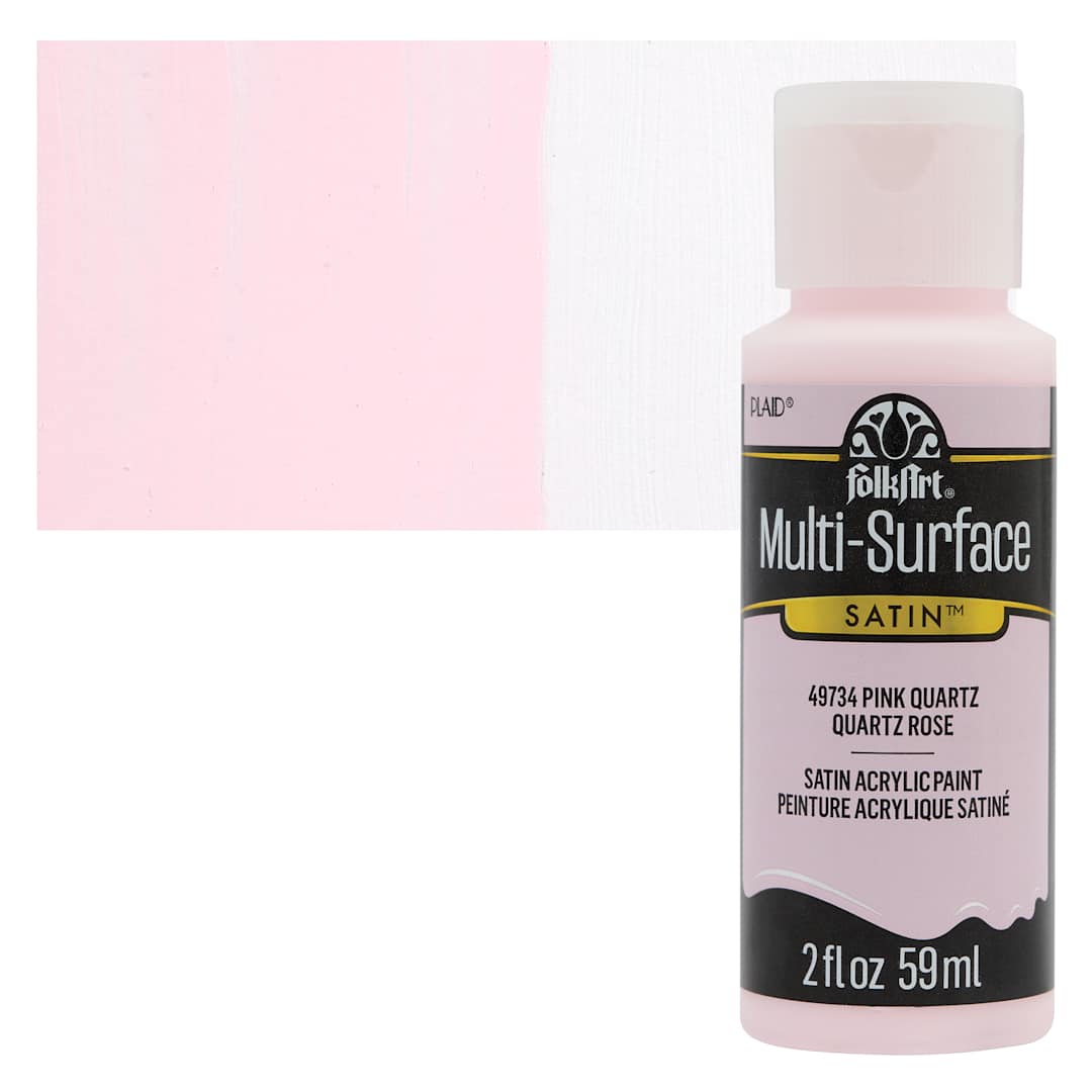 Open in modal - FolkArt Multi-Surface Acrylic Paint - Pink Quartz, 59 ml bottle and swatch