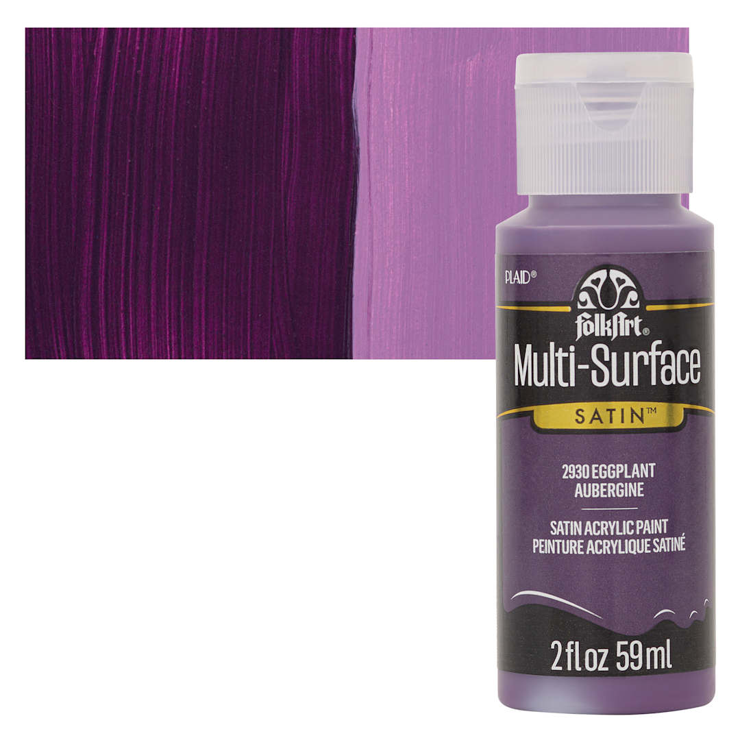 Open in modal - FolkArt Multi-Surface Acrylic Paint - Eggplant, 59 ml bottle and swatch