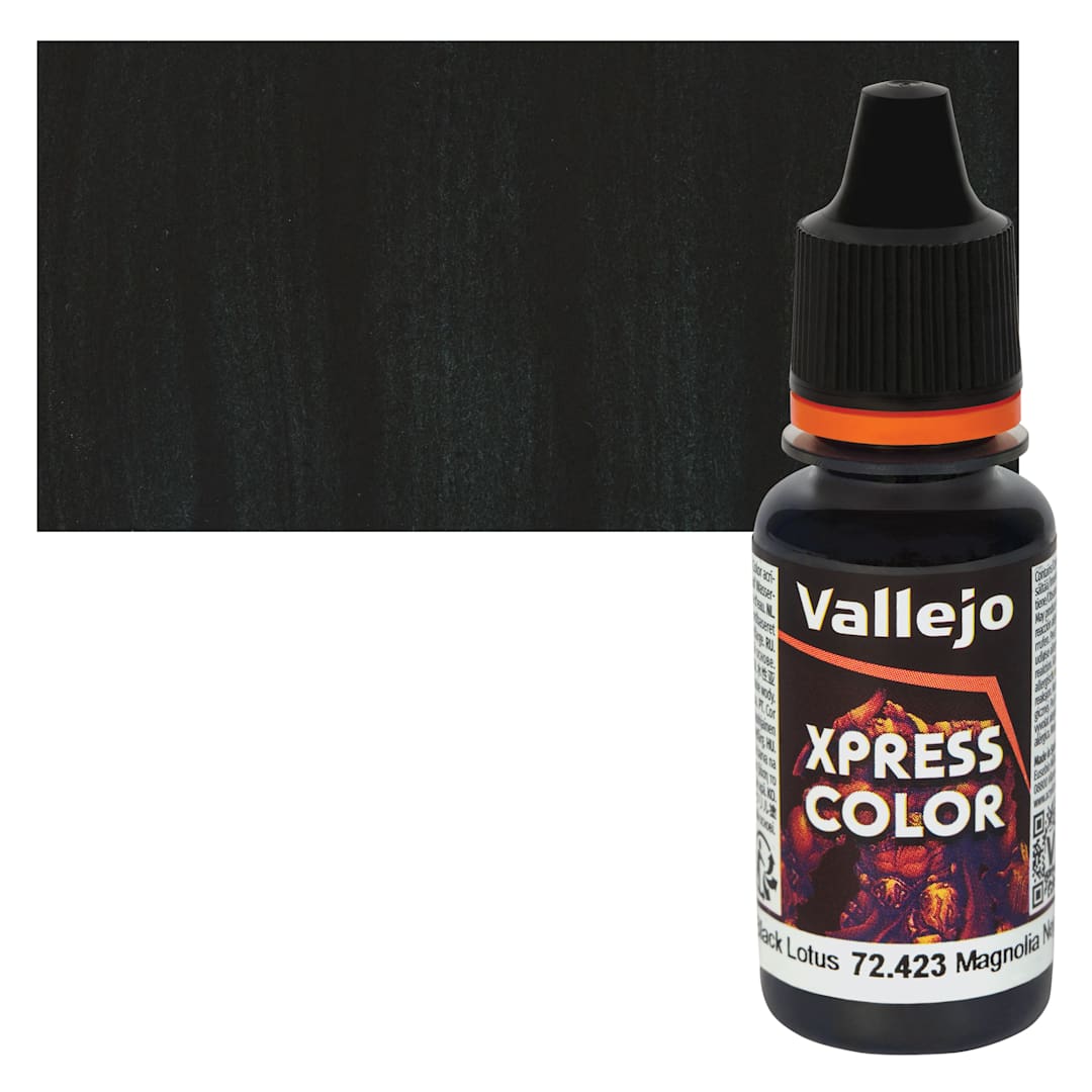 Open in modal - Vallejo Xpress Color Acrylic Paint - Black Lotus, 18 ml bottle and swatch