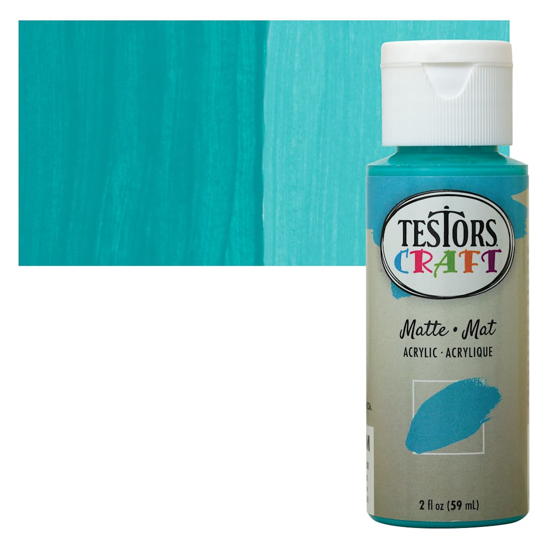 Open in modal - Testors Craft Acrylic Paint - Paradise, 2 oz Bottle and swatch