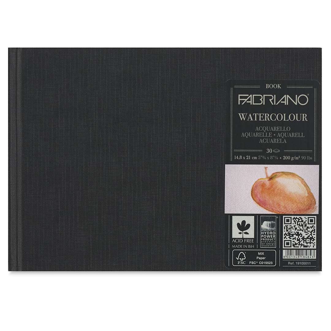 Open in modal - Fabriano Hardcover Watercolor Journals - Front cover of Journal with label