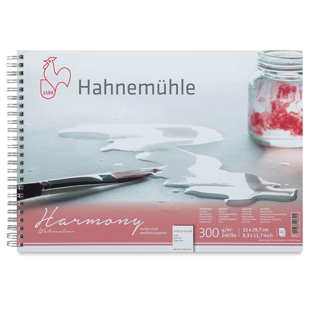 Open in modal - Hahnemühle Harmony Wirebound Watercolor Pad - 8.3" x 11.7", Cold Press, front cover
