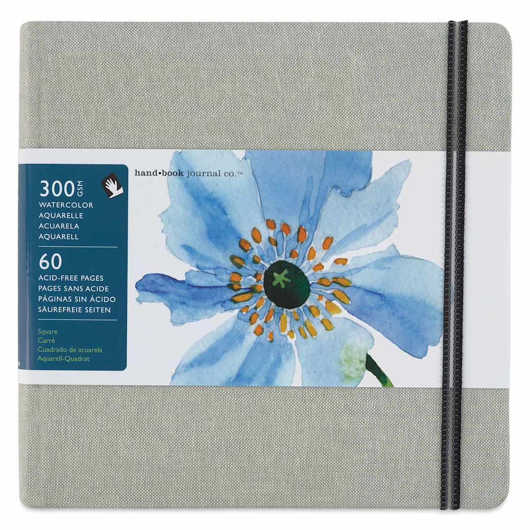 Open in modal - Hand Book Paper Co. Watercolor Journal - 8-1/4" x 8-1/4", Square, front of the notebook