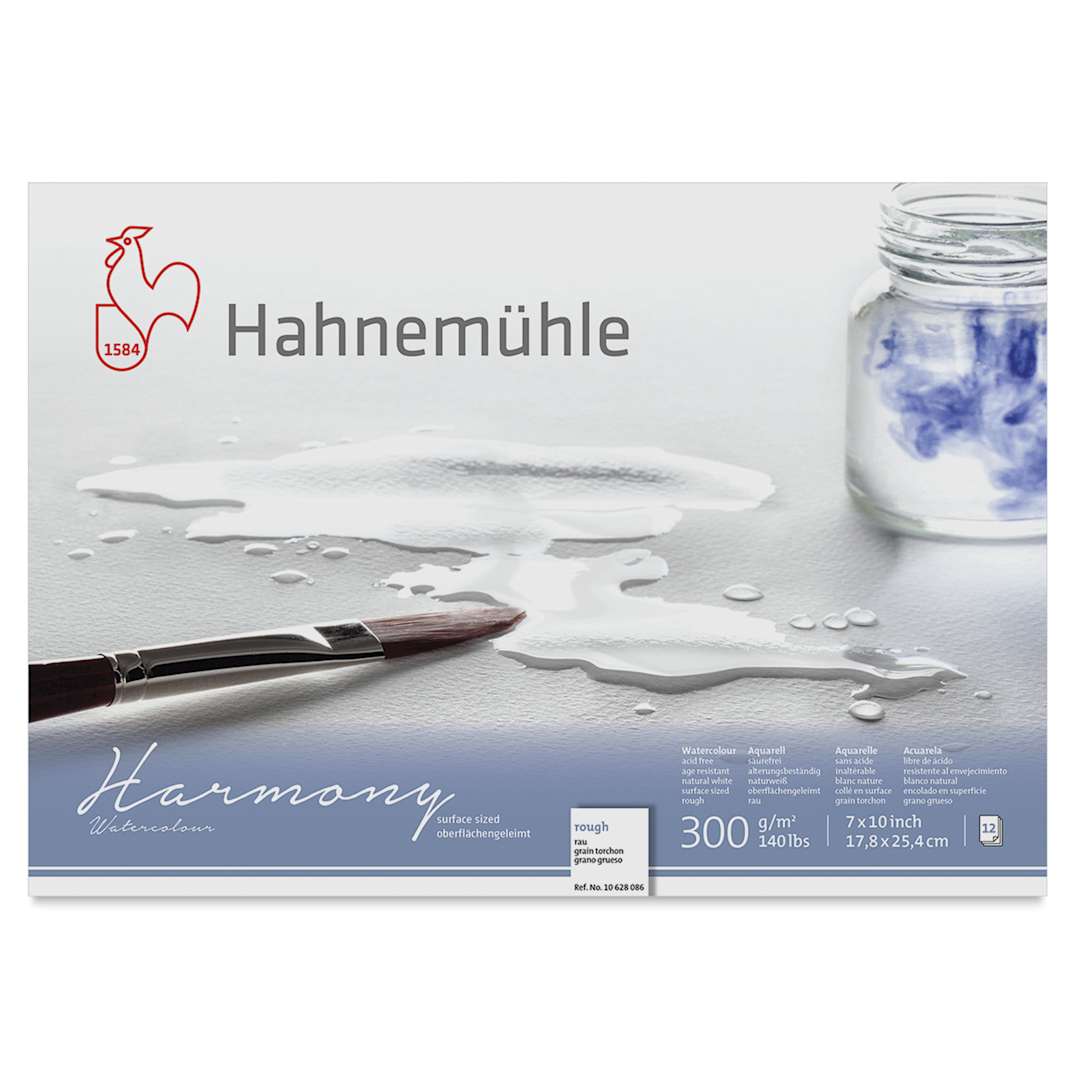 Open in modal - Hahnemühle Harmony Watercolor Block - 7" x 10", Rough, front cover