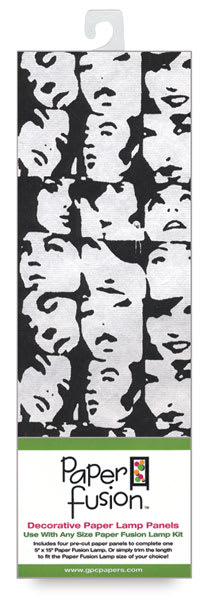 Open in modal - Paper Fusion Decorative Paper Lamp Panels - Black/White Paparrazzi pattern in package