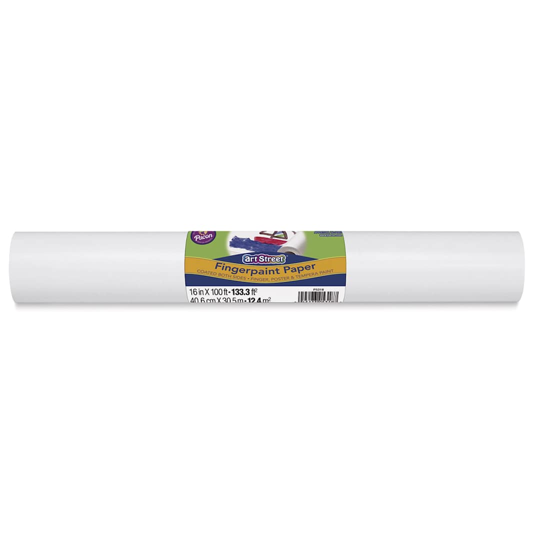 Open in modal - Pacon Art Street Finger Paint Paper - Paper roll shown horizontally with label
