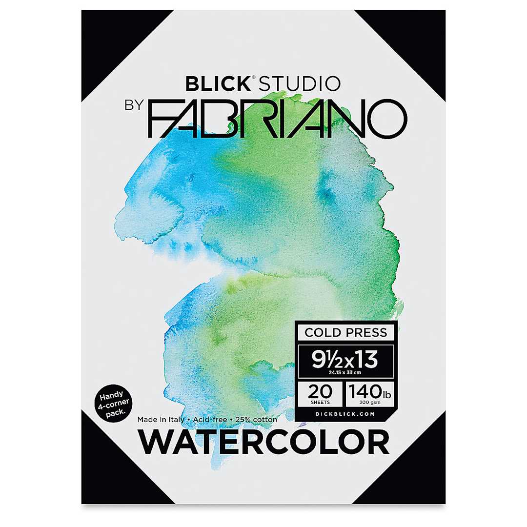 Open in modal - 
Watercolor Paper, Pkg of 20 Sheets Cold Press 140lb  Front of Package