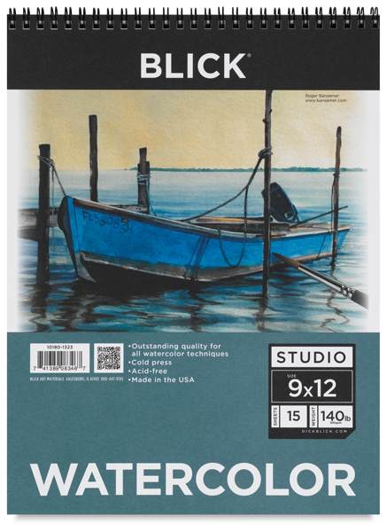 Open in modal - Watercolor Pad, 15 Sheets - Spiral Bound 
