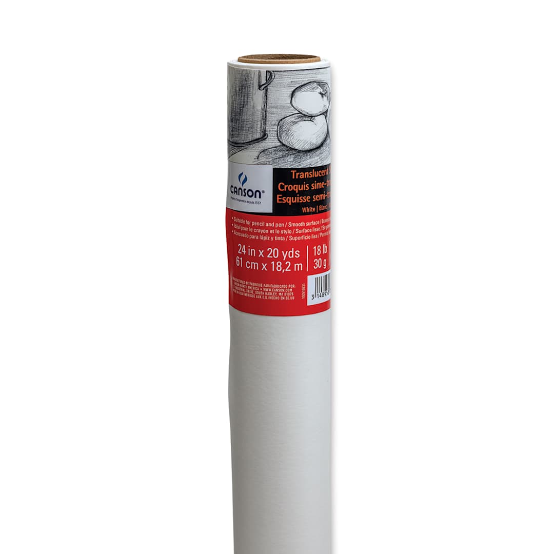 Open in modal - Canson Tracing Sketch Roll (10W) - 24" x 20 yds, White