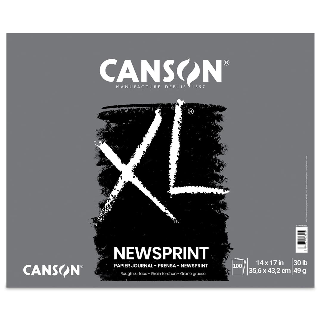Open in modal - Canson XL Newsprint Pad - 14" x 17", 100 Sheets