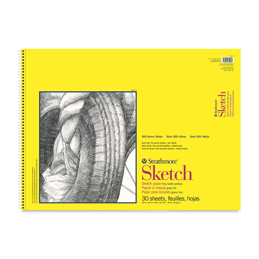 Open in modal - Strathmore 300 Series Wirebound Sketch Pad - 18" x 24", 50 lb, 30 Sheets