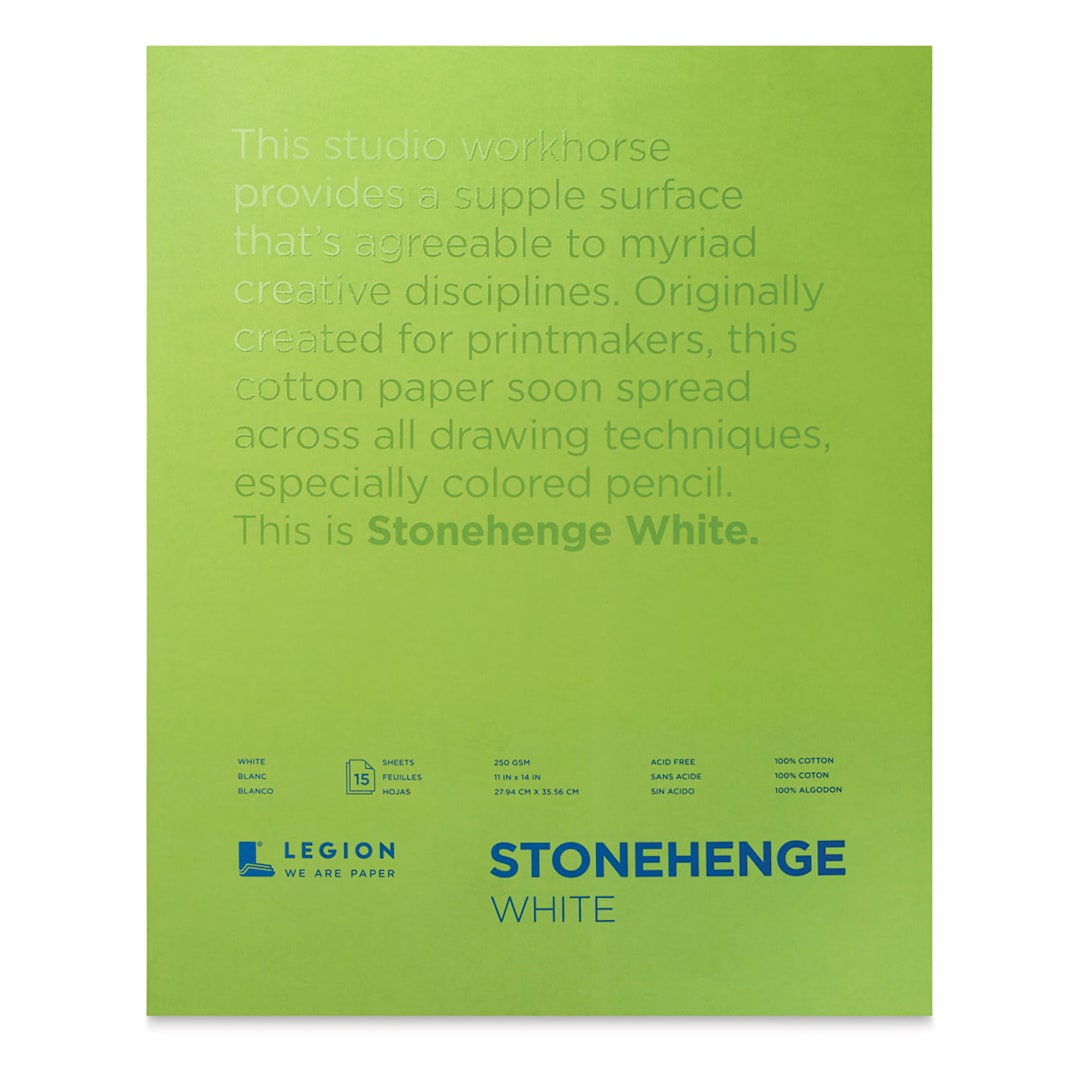 Open in modal - Legion Stonehenge Drawing Paper Pad - 11" x 14", White, 15 Sheets