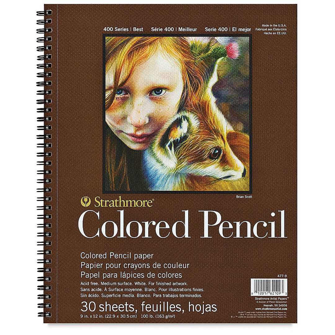 Open in modal - Strathmore 400 Series Colored Pencil Pad - 12" x 9", 30 Sheets, 100 lb