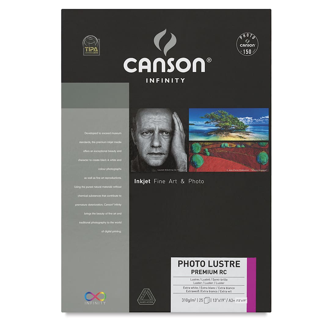 Open in modal - Canson Infinity Photo Lustre Premium Resin Coated Inkjet Paper - 13" x 19" (A3+), Pkg of 25