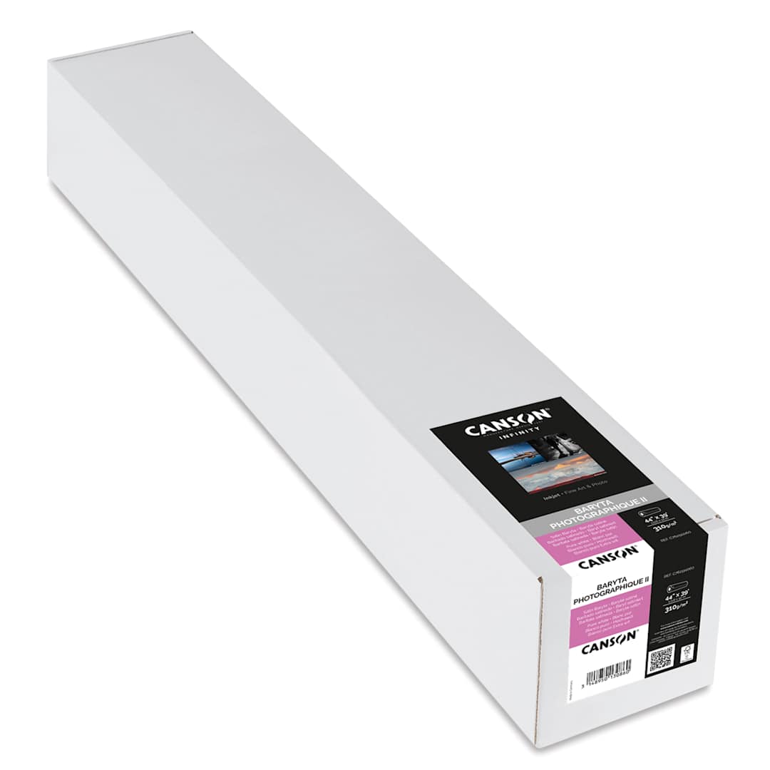 Open in modal - Canson Infinity Baryta Photographique II Inkjet Paper - 44" x 39 ft, Satin, Roll