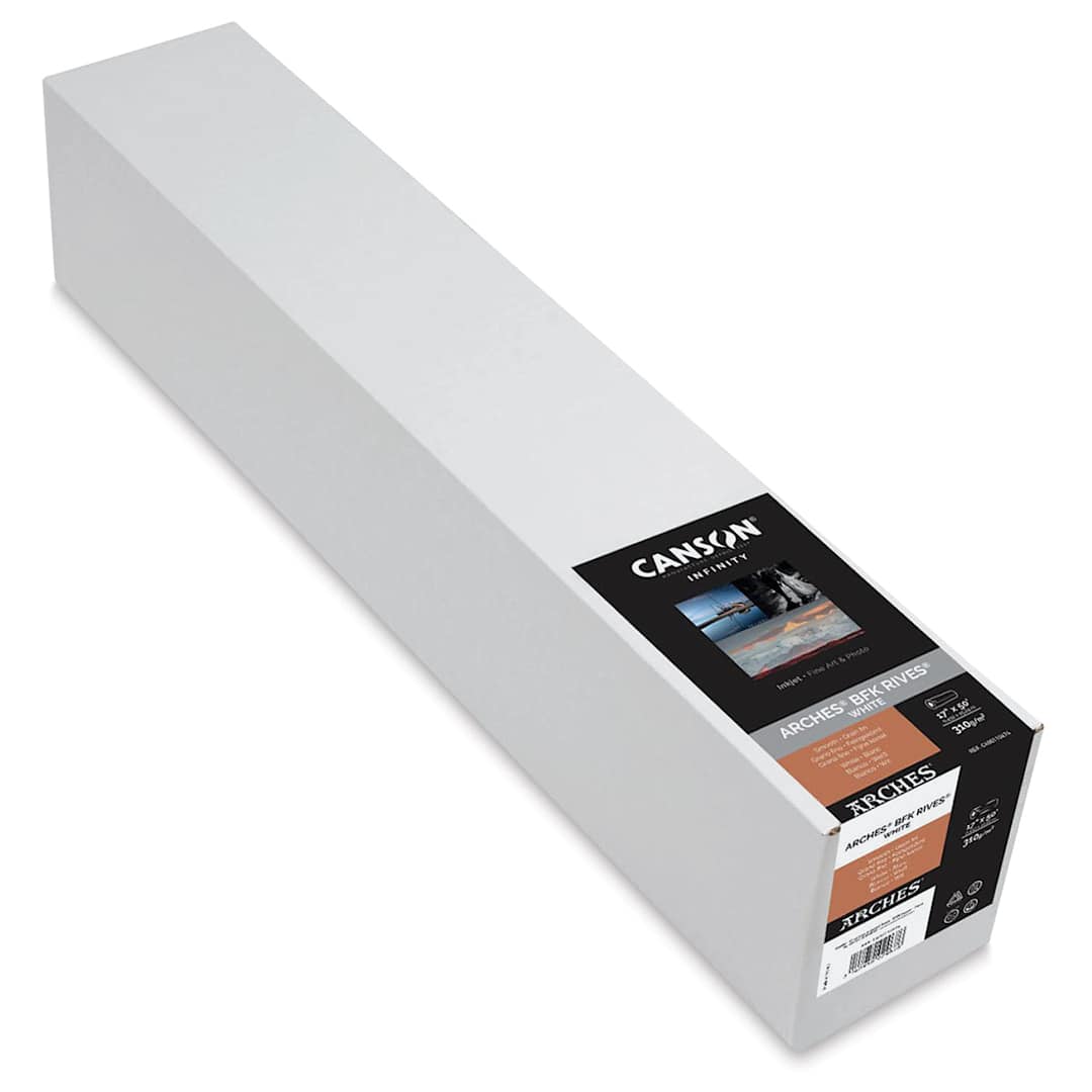 Open in modal - Canson Infinity Arches BFK Rives Inkjet Fine Art and Photo Paper - 17" x 50 ft, White, 310 gsm, Roll