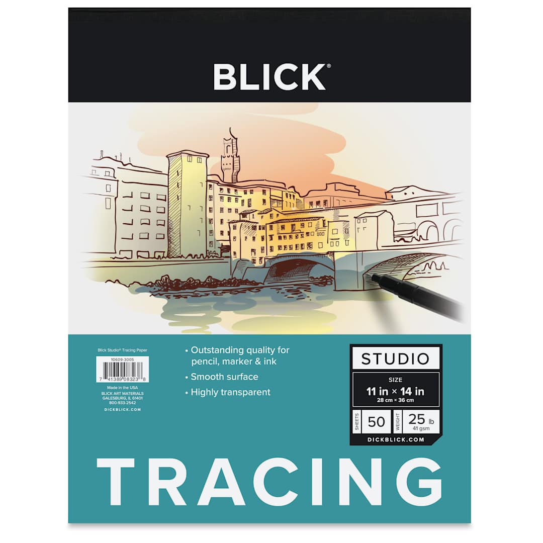 Open in modal - Blick Studio Tracing Paper Pad - 11" x 14", 50 Sheets, front of pad