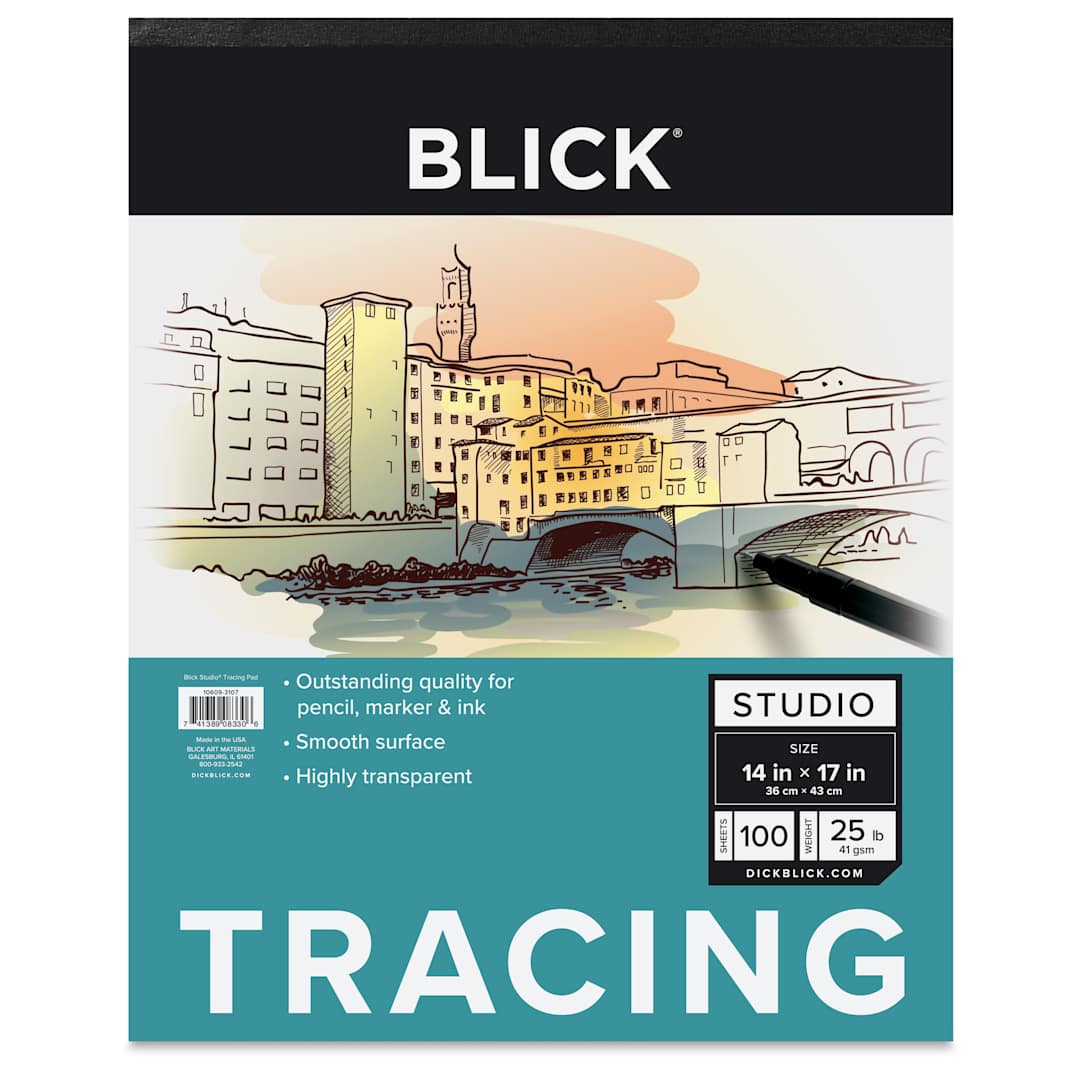 Open in modal - Blick Studio Tracing Paper Pad - 14" x 17", 100 Sheets, front of pad
