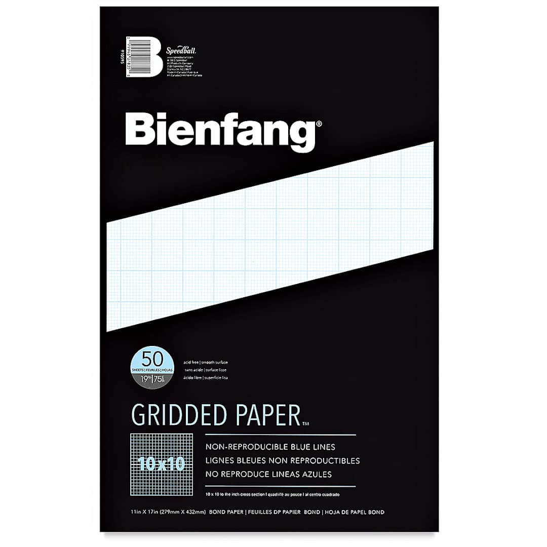 Open in modal - Bienfang Gridded Paper Pad - 10 x 10 Grid, 11" x 17", front of the cover