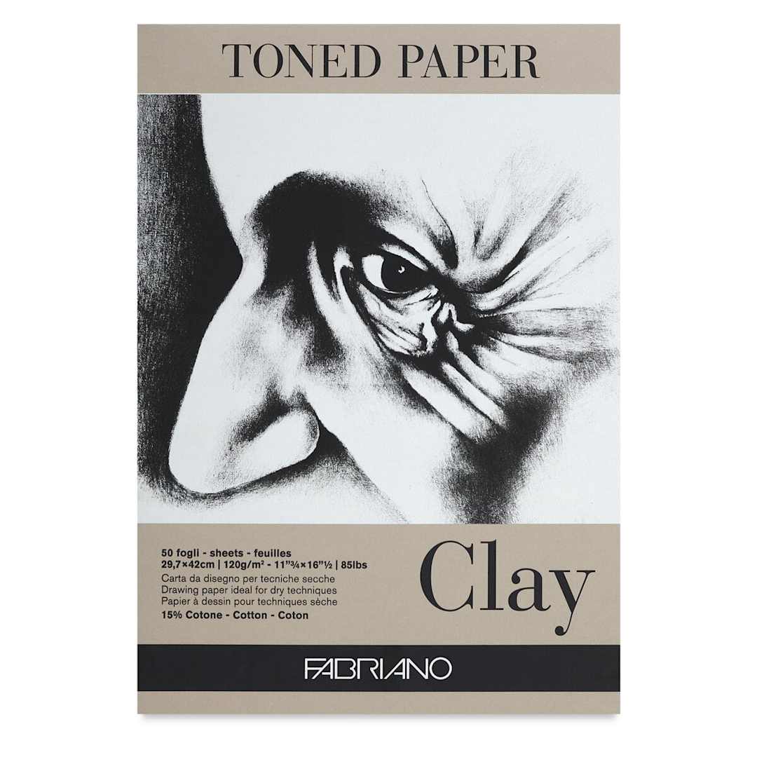 Open in modal - Fabriano Toned Paper Pad - Front of Pad of Clay Toned Paper 