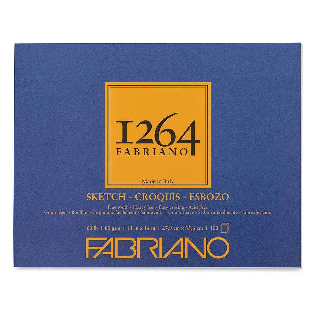 Open in modal - Fabriano 1264 Sketch Pad, 11" x 14", Glue Bound, 100 Sheets, Landscape