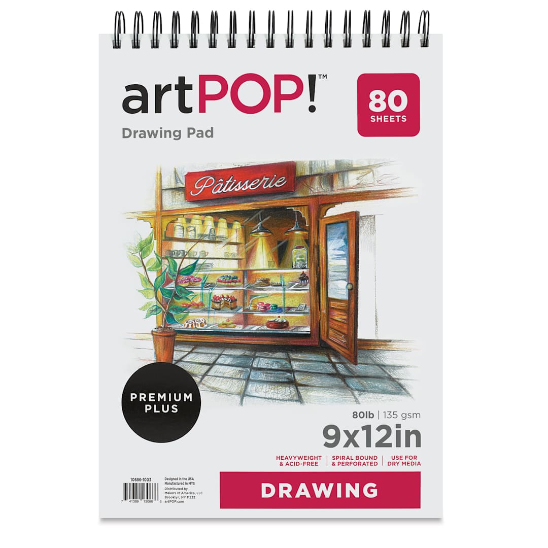 Open in modal - artPOP! Drawing Pad - 9" x 12", front of pad
