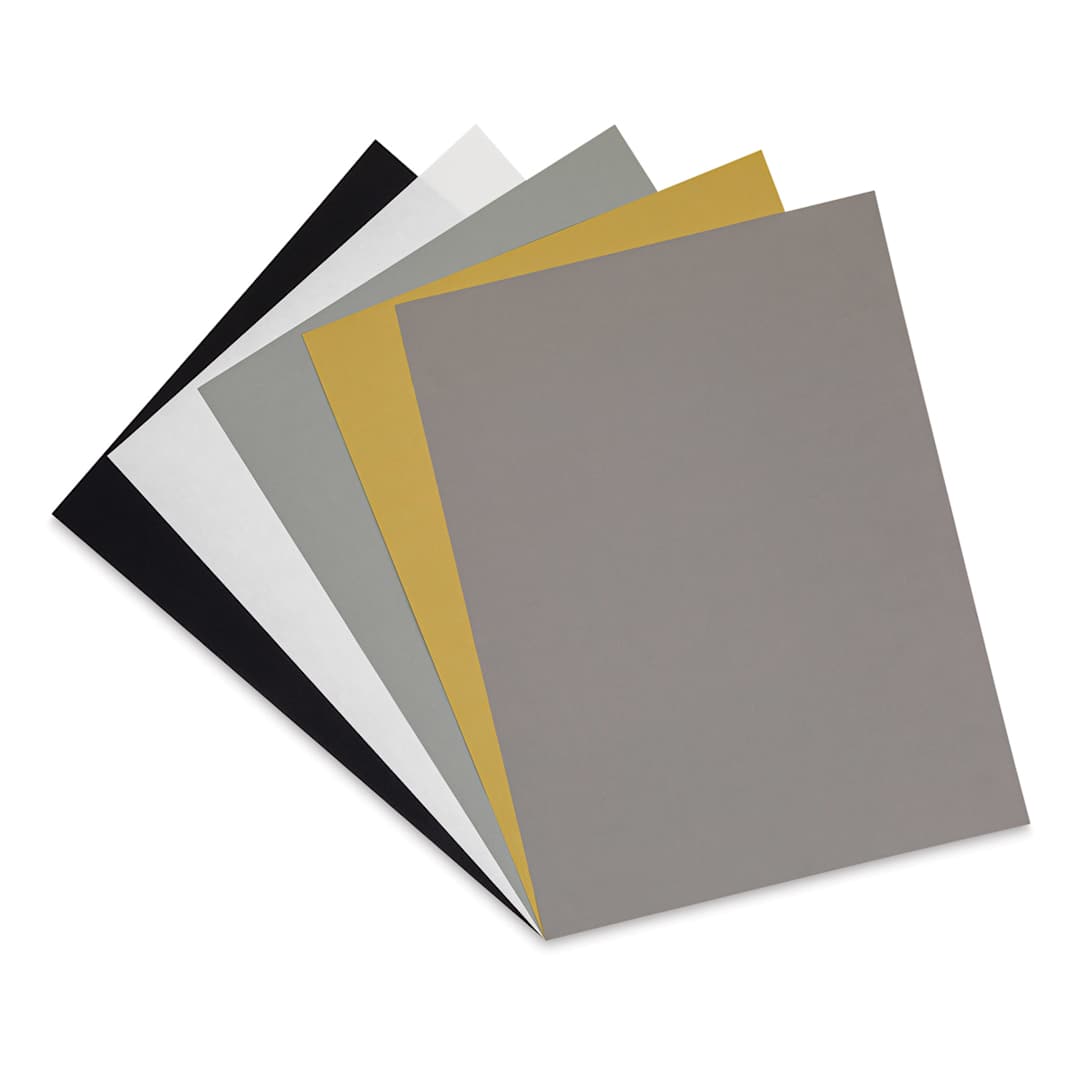 Open in modal - Strathmore 500 Series Charcoal Paper - Assorted colors included in 25 pc Package shown in fan