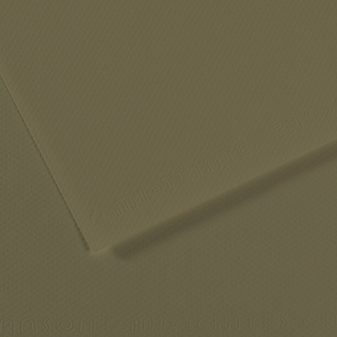 Open in modal - Canson Mi-Teintes Drawing Papers - 8-1/2" x 11", Olive Green, Pkg of 25 Sheets