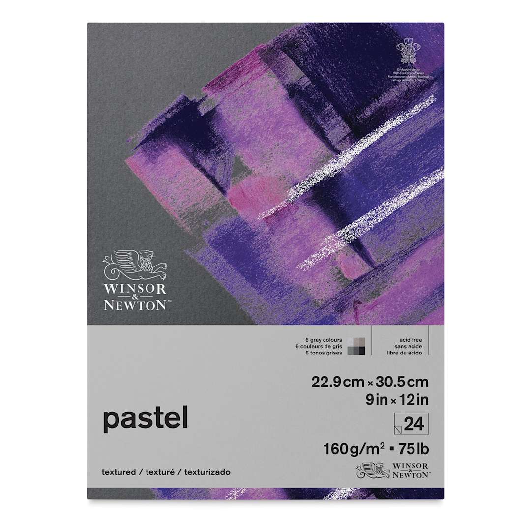 Open in modal - Winsor & Newton Pastel Paper Pad - Grey, 9" x 12", 24 Sheets (Front cover)