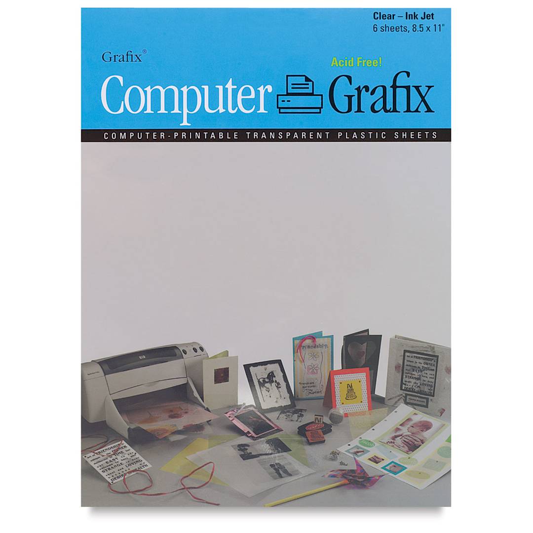 Open in modal - Grafix Clear Inkjet Film - Pkg of 6, 8-1/2" x 11"