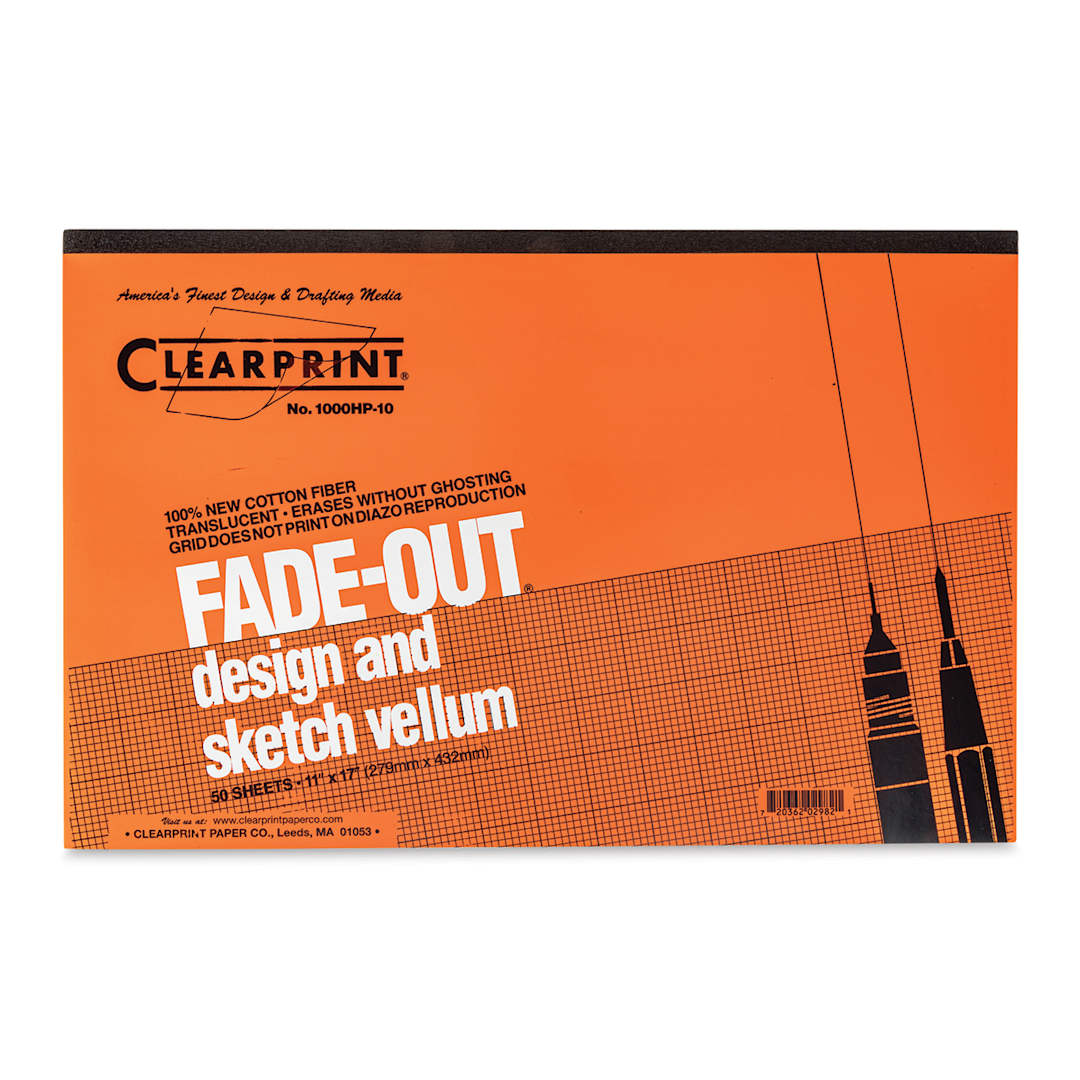 Open in modal - Clearprint Drafting and Design Fade-Out Vellum - 11" x 17", 10 x 10 Grid, 50 Sheets - front