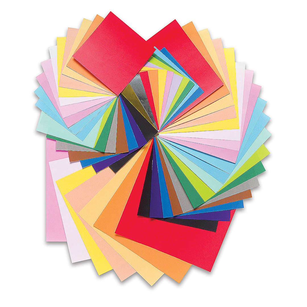 Open in modal - Yasutomo Origami Colored Paper Assortment - Assorted Sizes, Small, Pkg of 55 Sheets