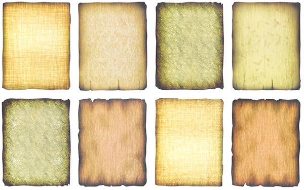 Open in modal - Roylco Decorative Paper Pack - 8 Antique parchment sheets shown