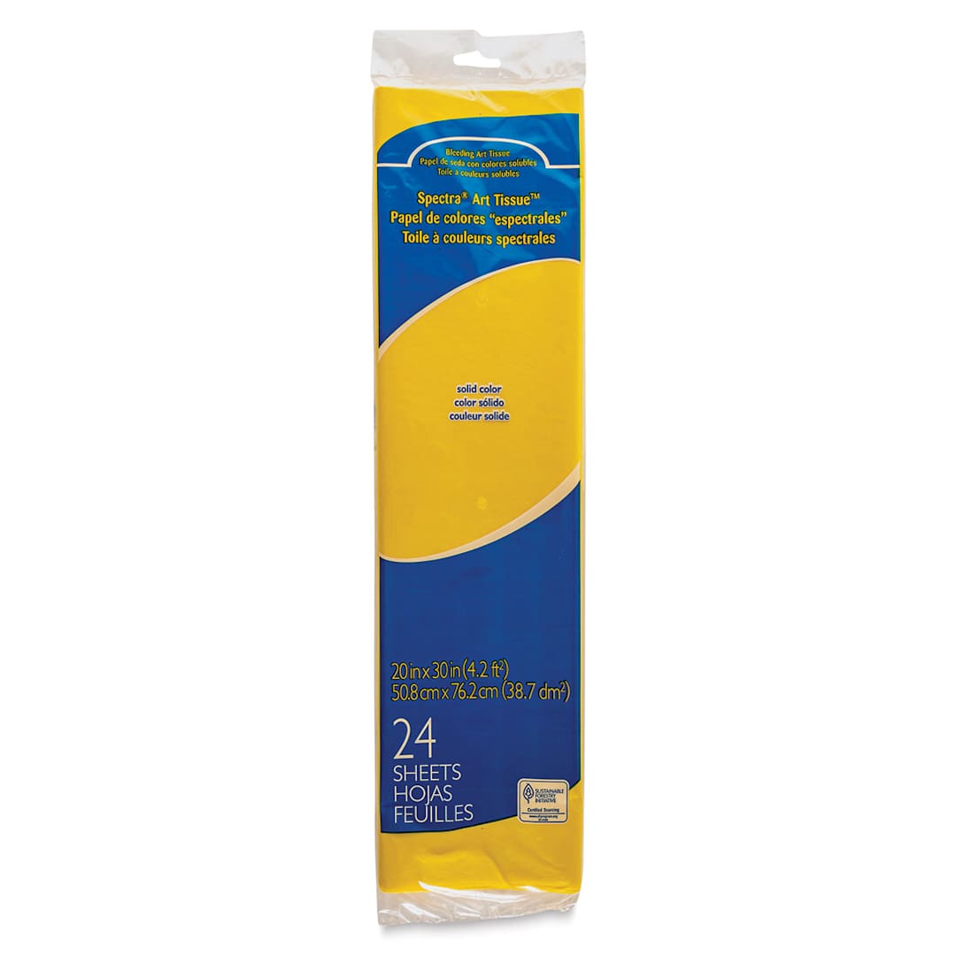 Open in modal - Spectra Deluxe Bleeding Art Tissue - 20" x 30", Canary, 24 Sheets