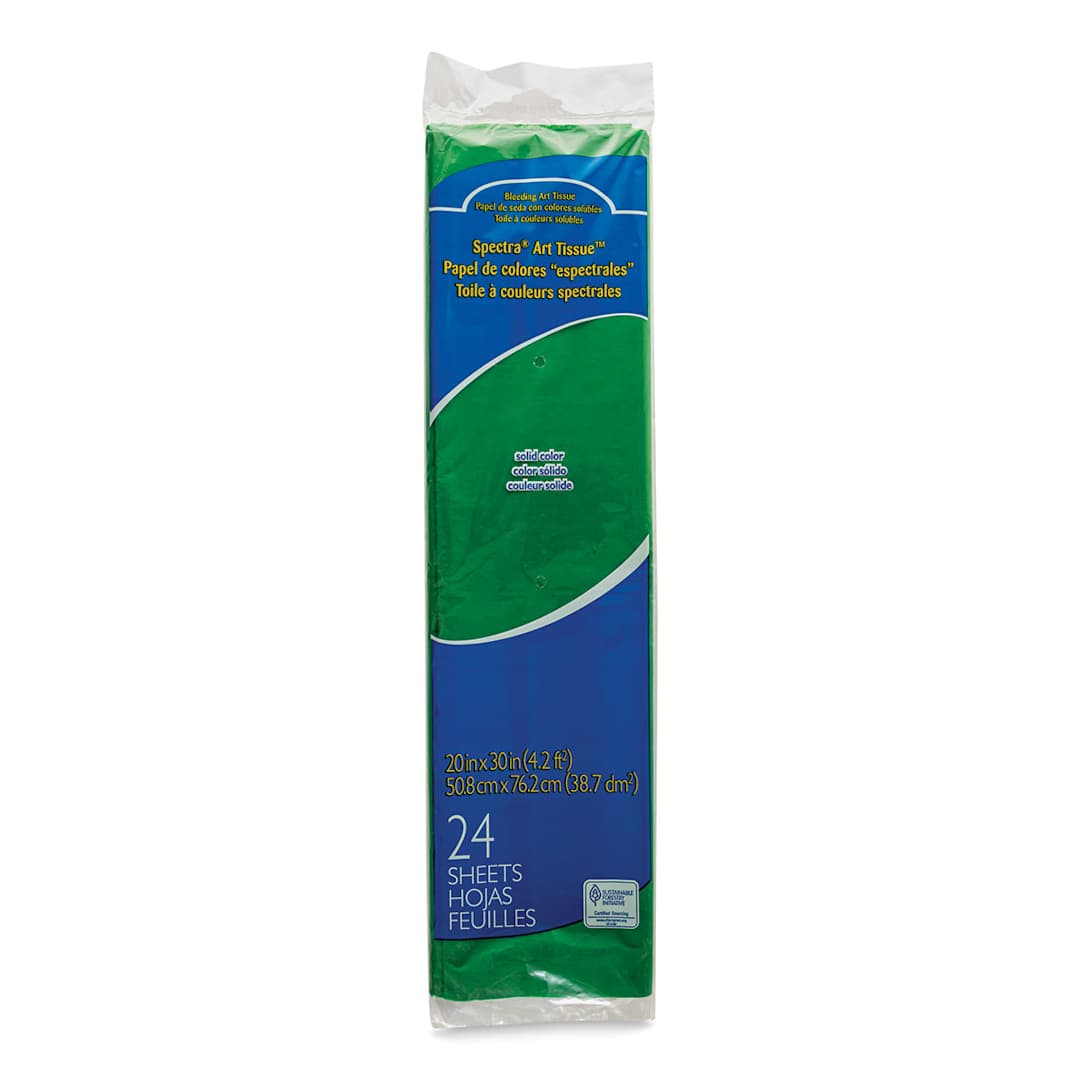 Open in modal - Spectra Deluxe Bleeding Art Tissue - 20" x 30", Apple Green, 24 Sheets